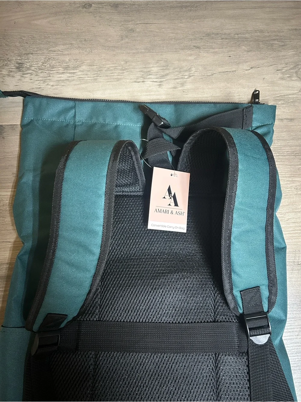 Amari & Ash Teal Roll-Top Backpack for Men